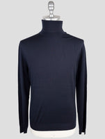 Kiton Blue Wool Sweater Turtleneck