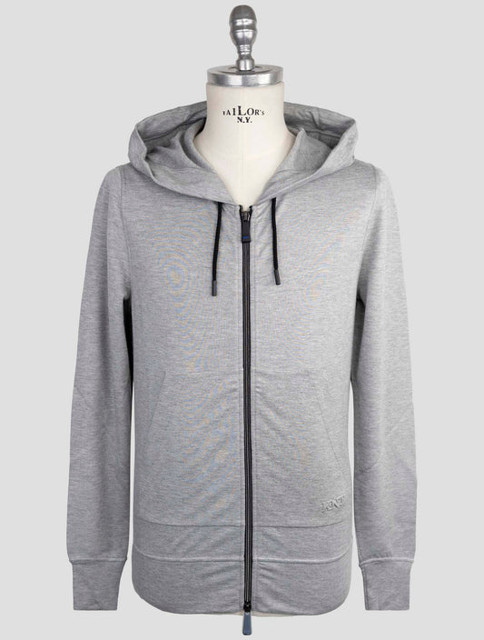 Kiton KNT Gray Viscose Ea Sweater Full Zip