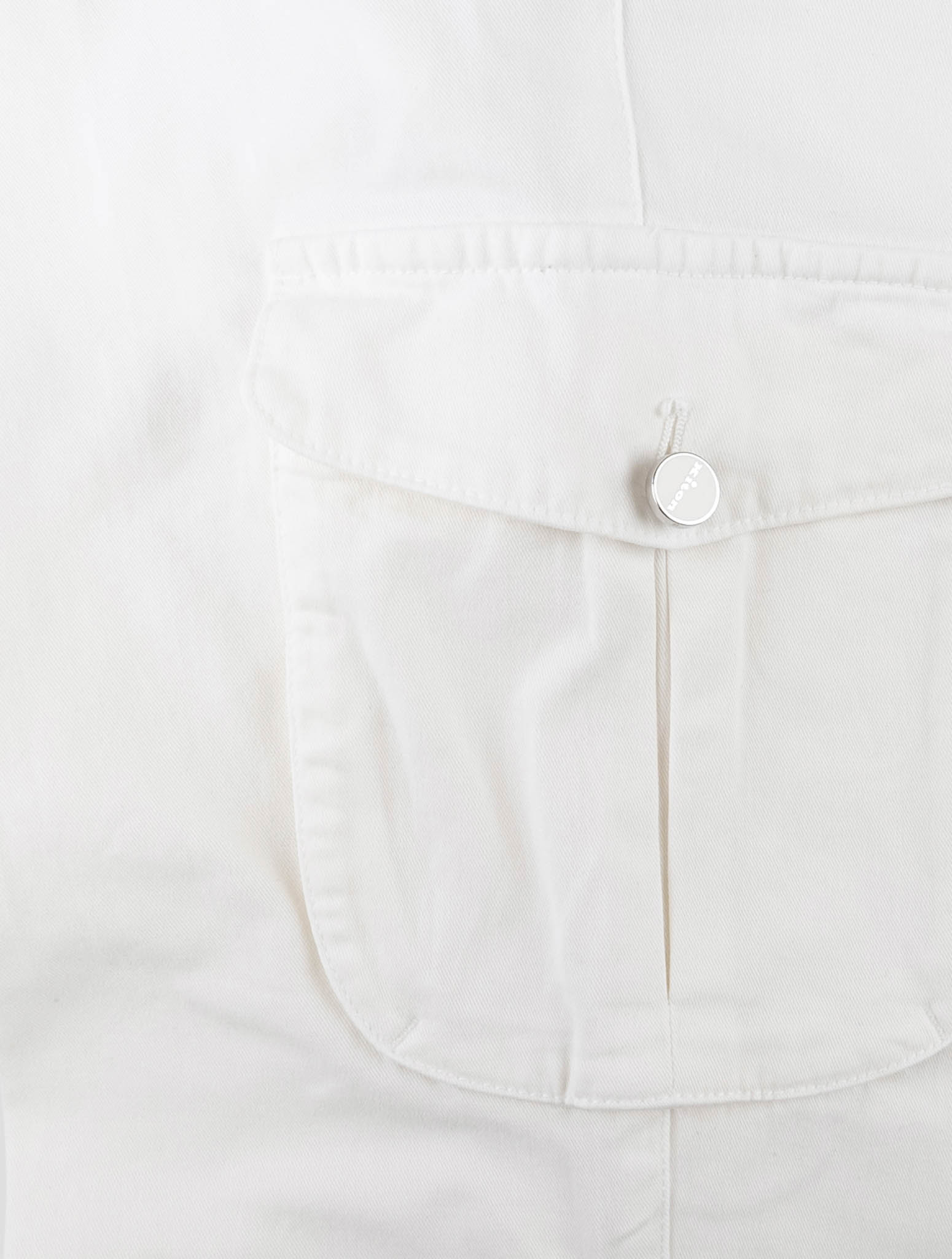 Kiton White Cotton Silk Ea Cargo Pants
