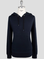 Kiton Knt Blue Cotton  Sweater Hoodie