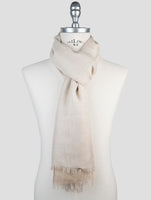 Kiton Beige Cashmere Silk Scarf