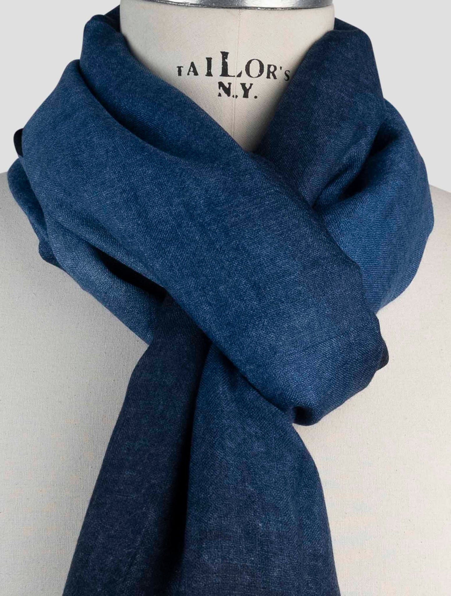 Kiton Blue Cashmere Silk Scarf