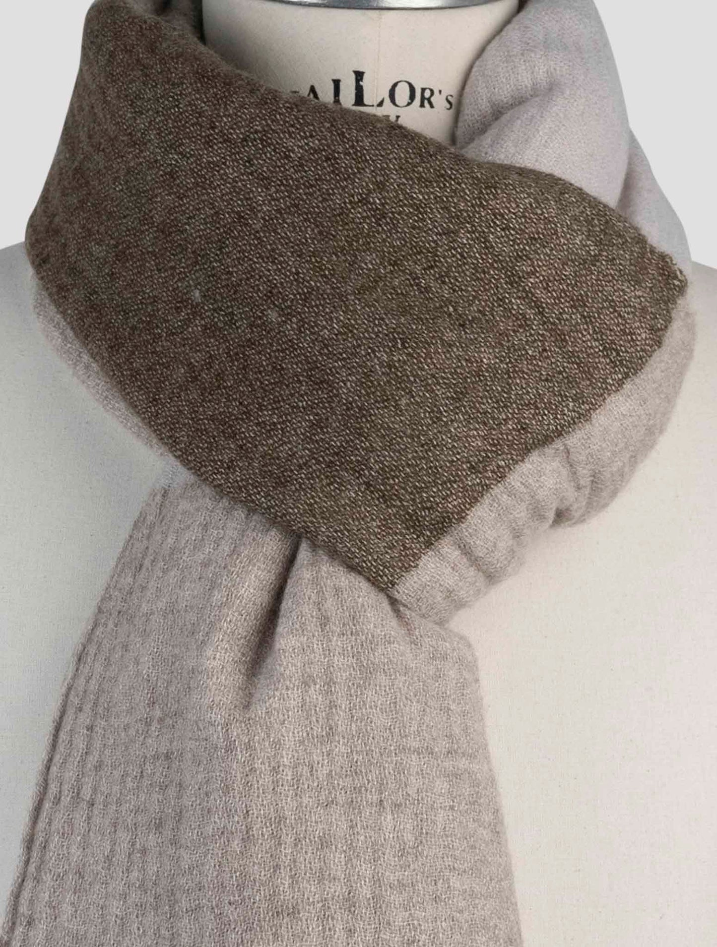 Kiton Gray Cashmere Silk Scarf