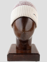 Kiton Red White Cashmere Beanie Hat