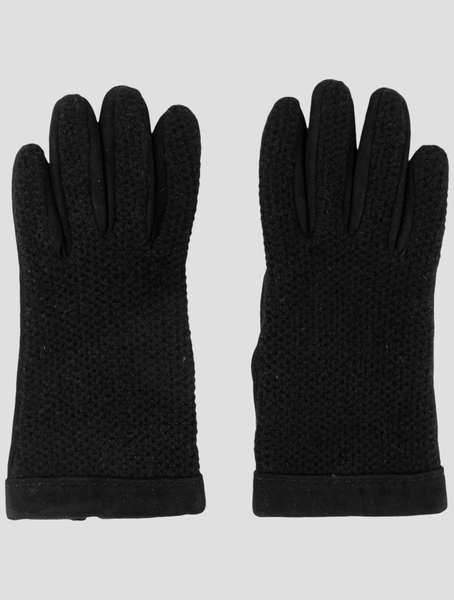 Kiton Blue Leather Suede Cashmere Gloves