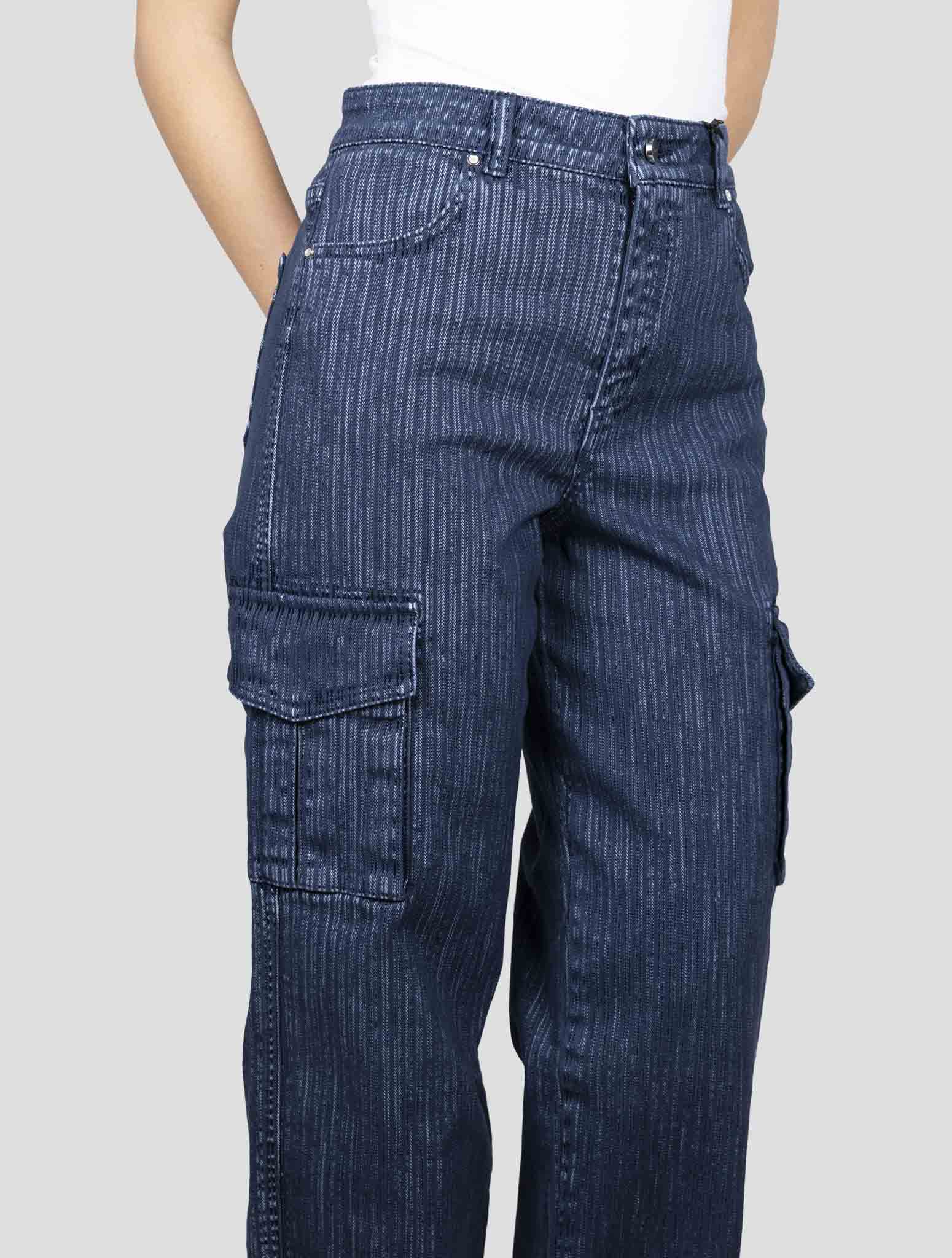 Kiton Blue Cotton Ea Cargo Jeans