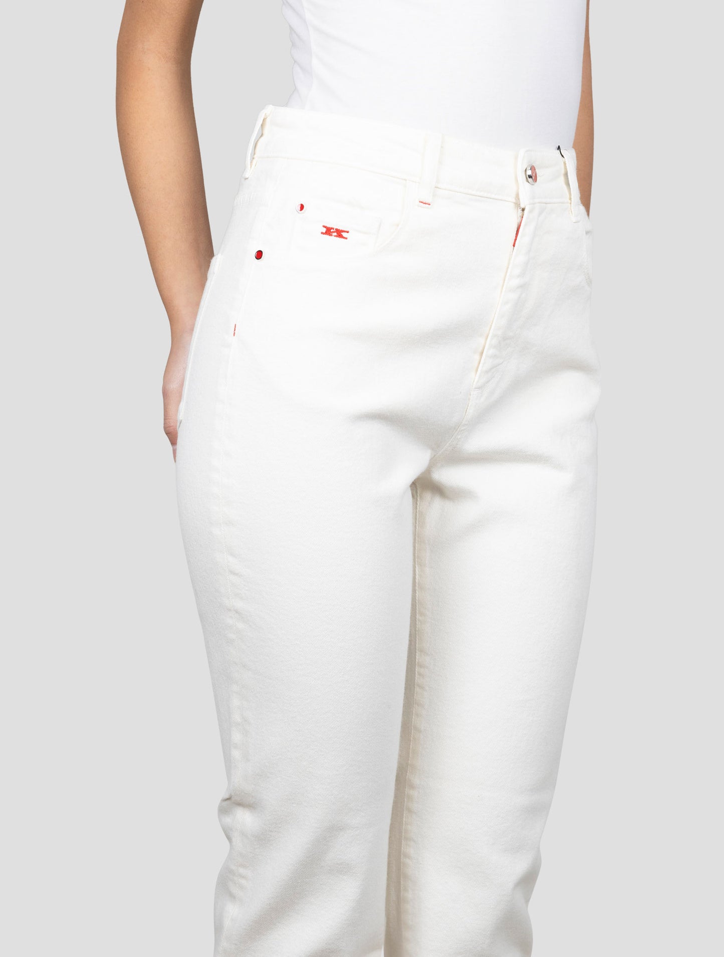 Kiton White Cotton Cashmere Ea Jeans