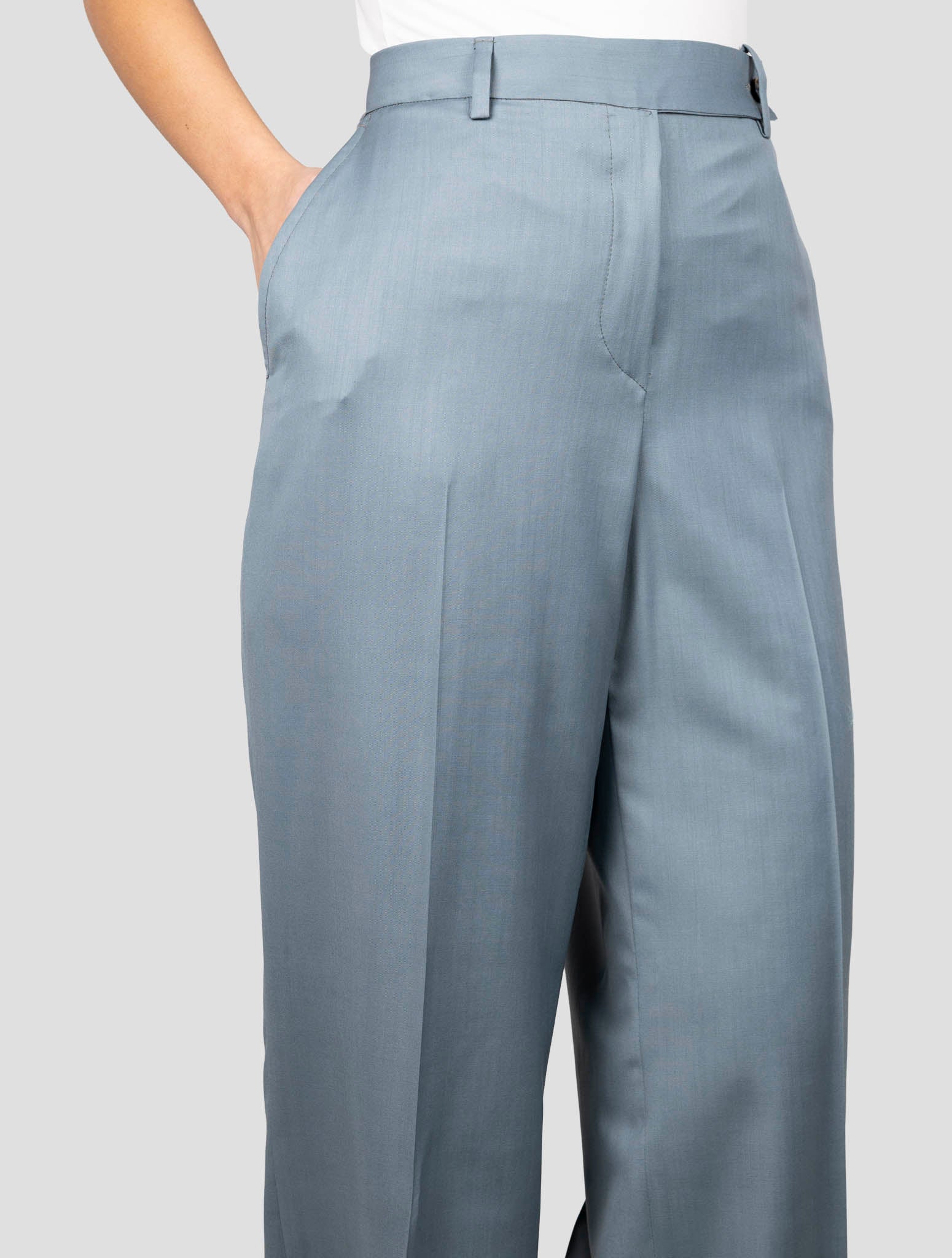 Kiton Green Virgin Wool Pants