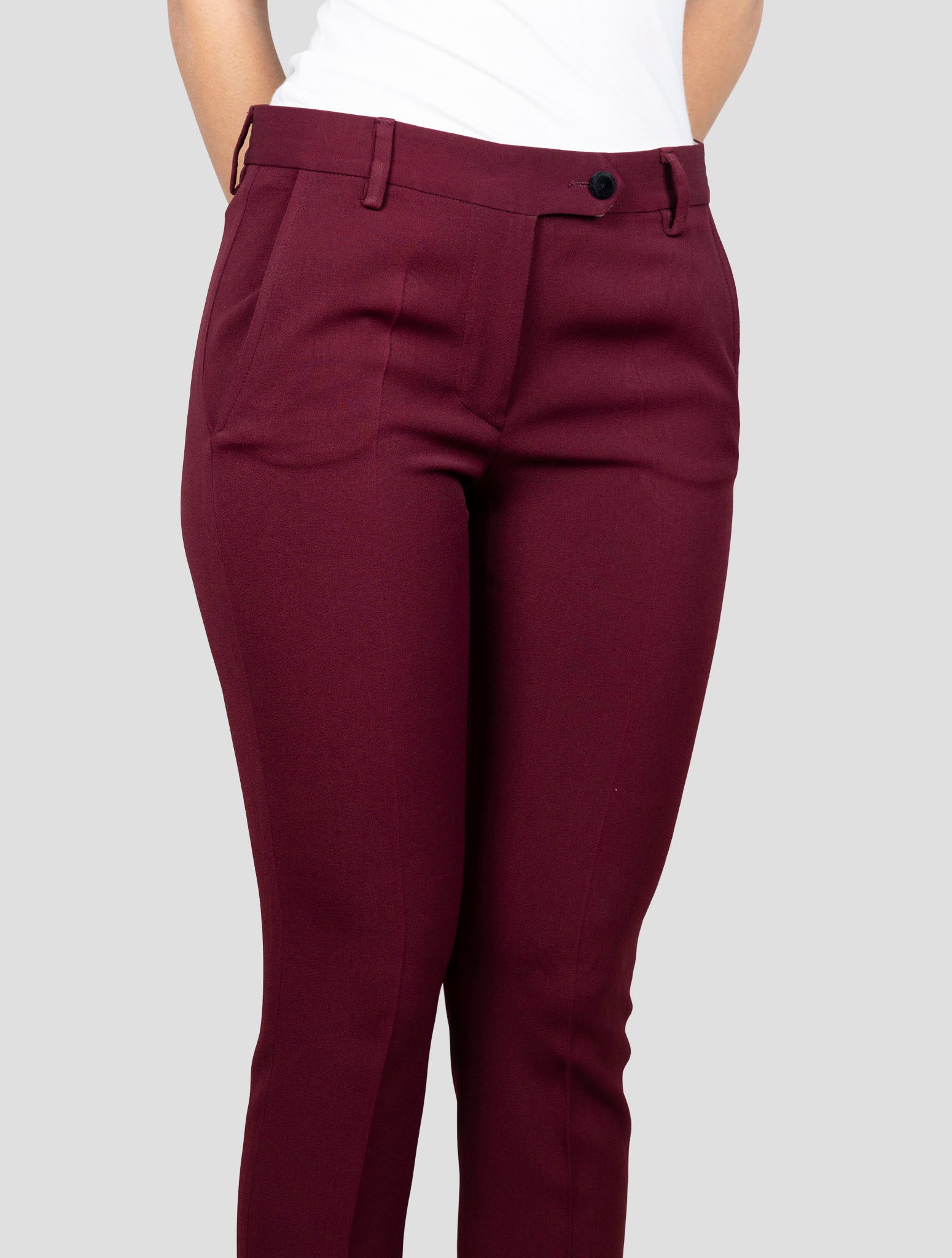 Kiton Burgundy Acetate Viscose Ea Pants