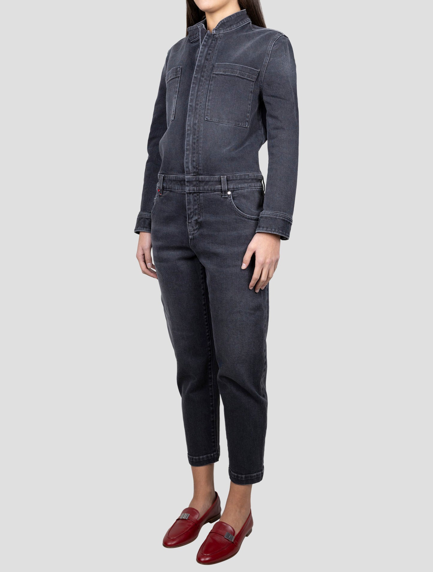 Kiton Dark Gray Cotton Ea Jumpsuit