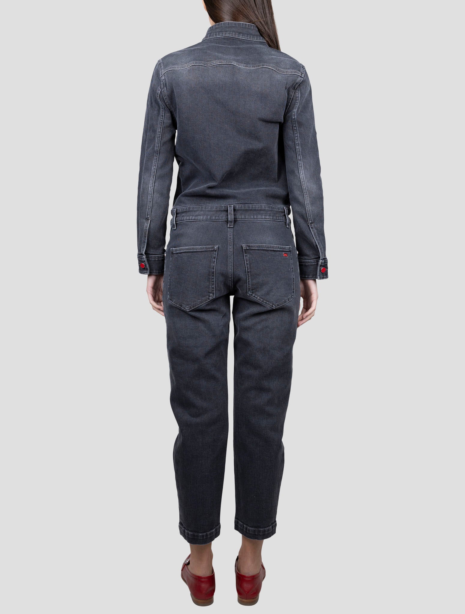 Kiton Dark Gray Cotton Ea Jumpsuit