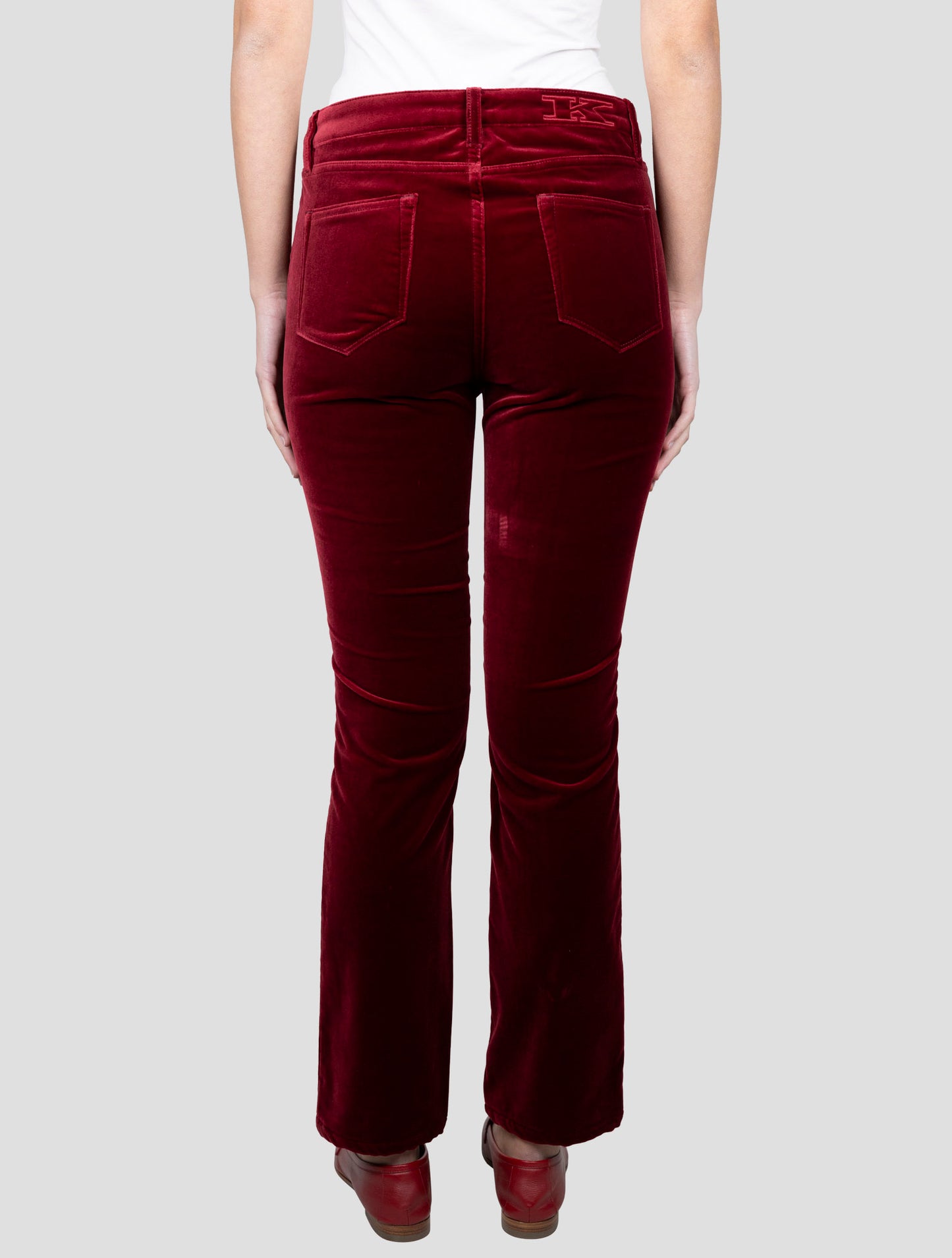 Kiton Burgundy Cotton Ea Velvet Pants