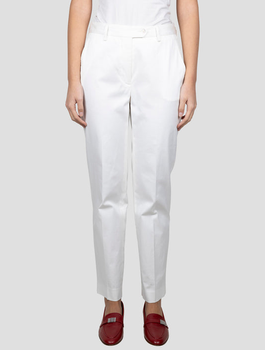Kiton White Cotton Ea Pants