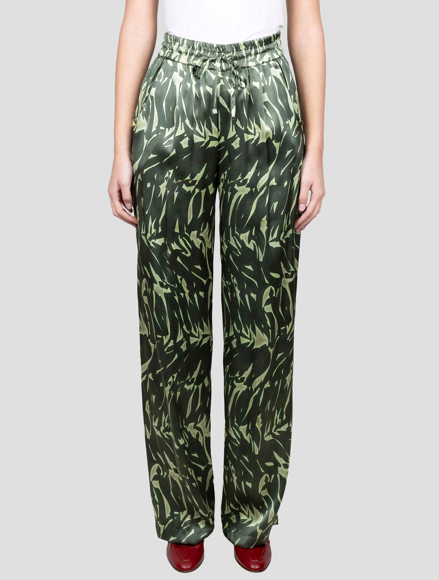 Kiton Green Silk Pants