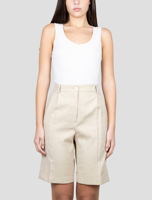 Kiton Beige Linen Viscose Ea Short Pants