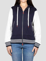 Kiton Blue Cotton Cashmere Sweater Full Zip