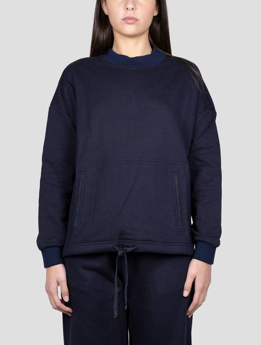 Kiton Blue Cotton Cashmere Sweater Crewneck
