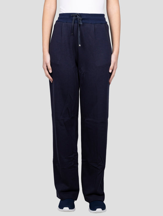 Kiton Blue Cotton Cashmere Pants
