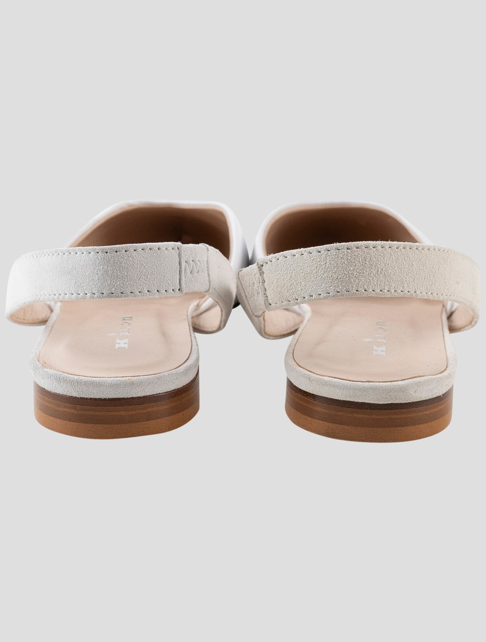 Kiton White Leather Slingback