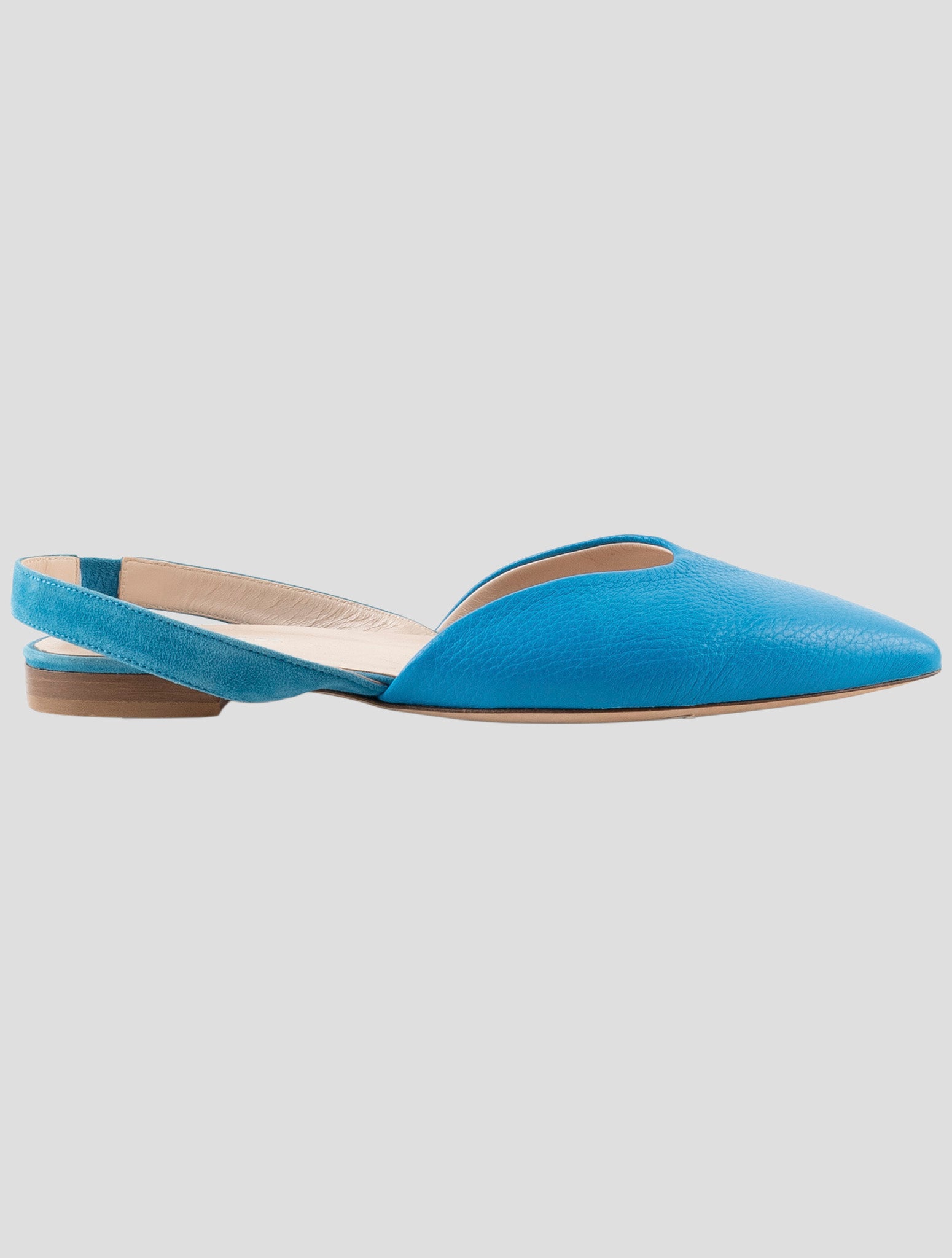 Kiton Light Blue Leather Slingback