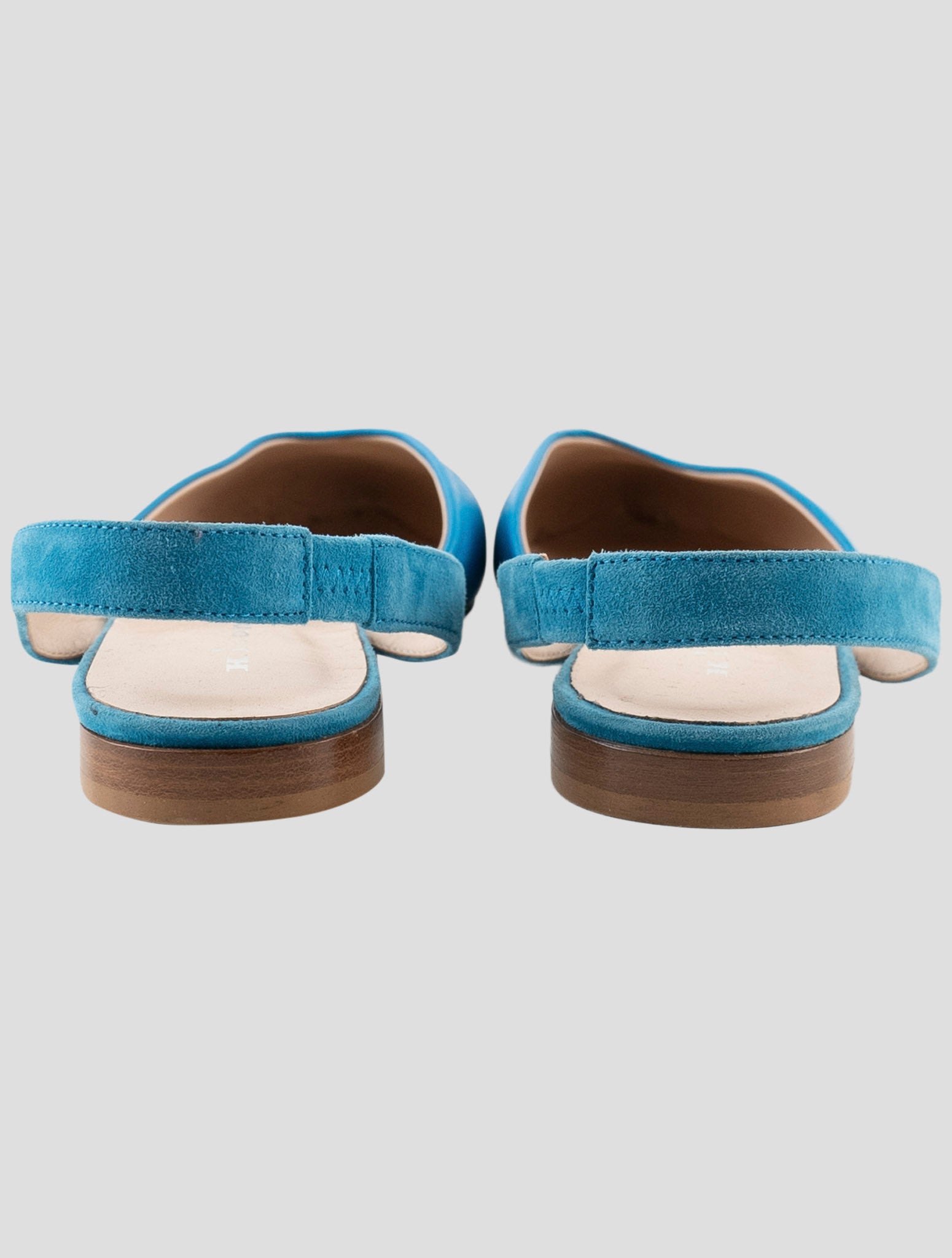 Kiton Light Blue Leather Slingback