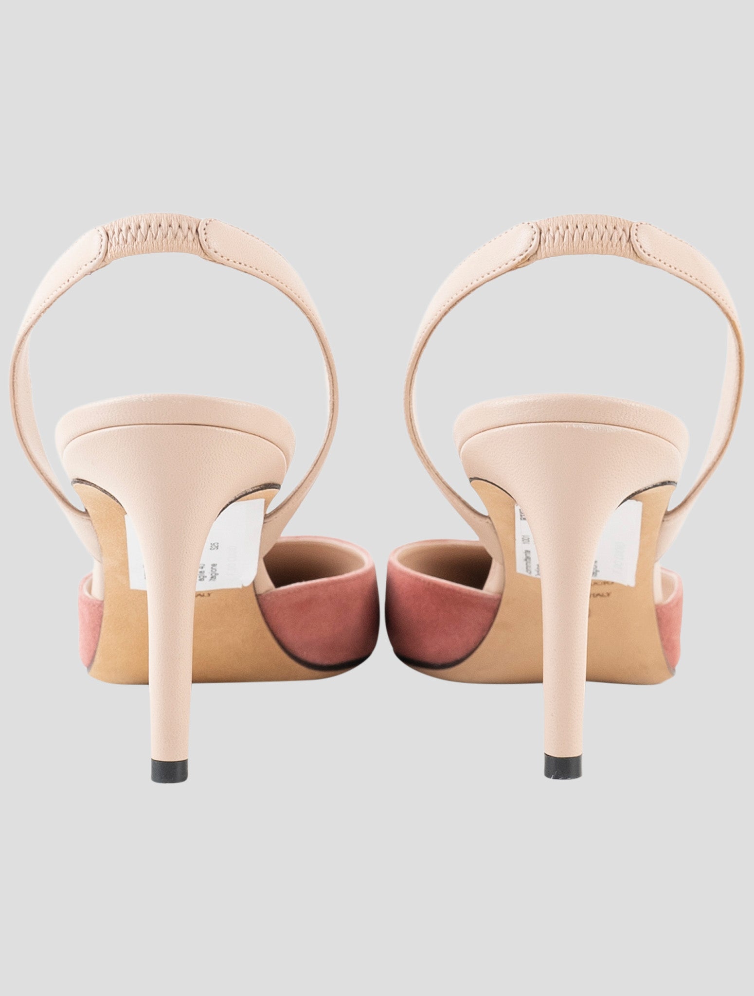 Kiton Pink Leather Suede Slingback