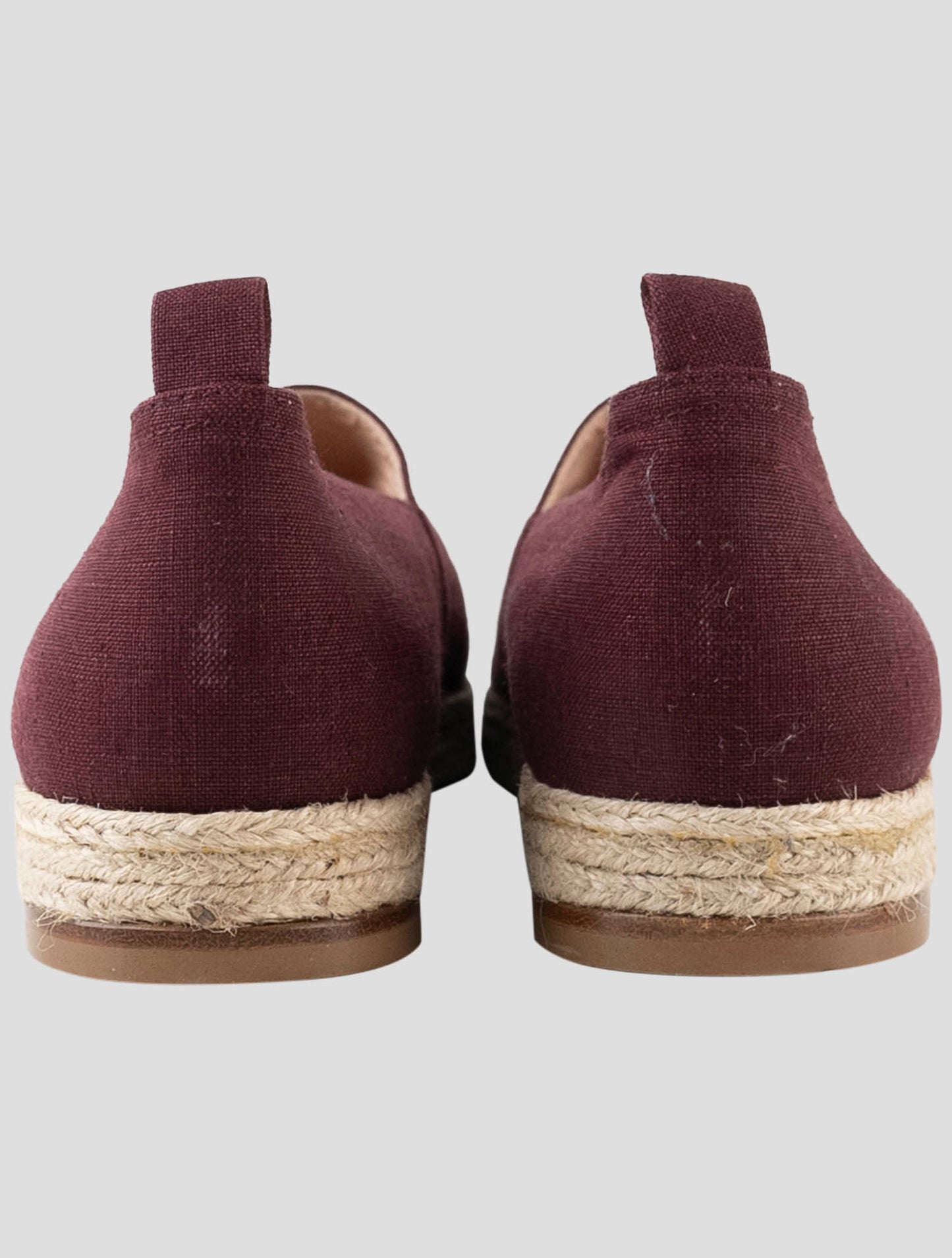 Kiton Burgundy Linen Espadrillas