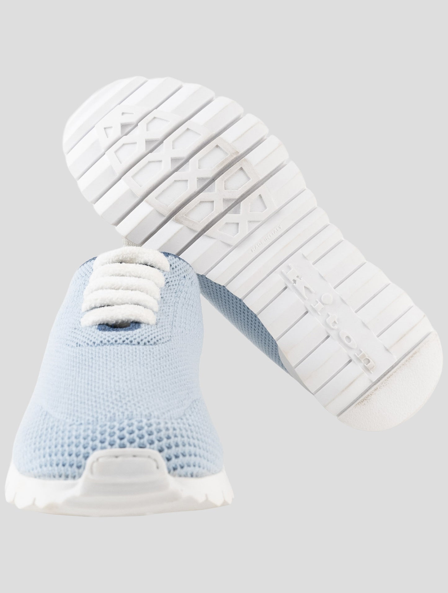 Kiton Light Blue Cashmere Pl Sneakers