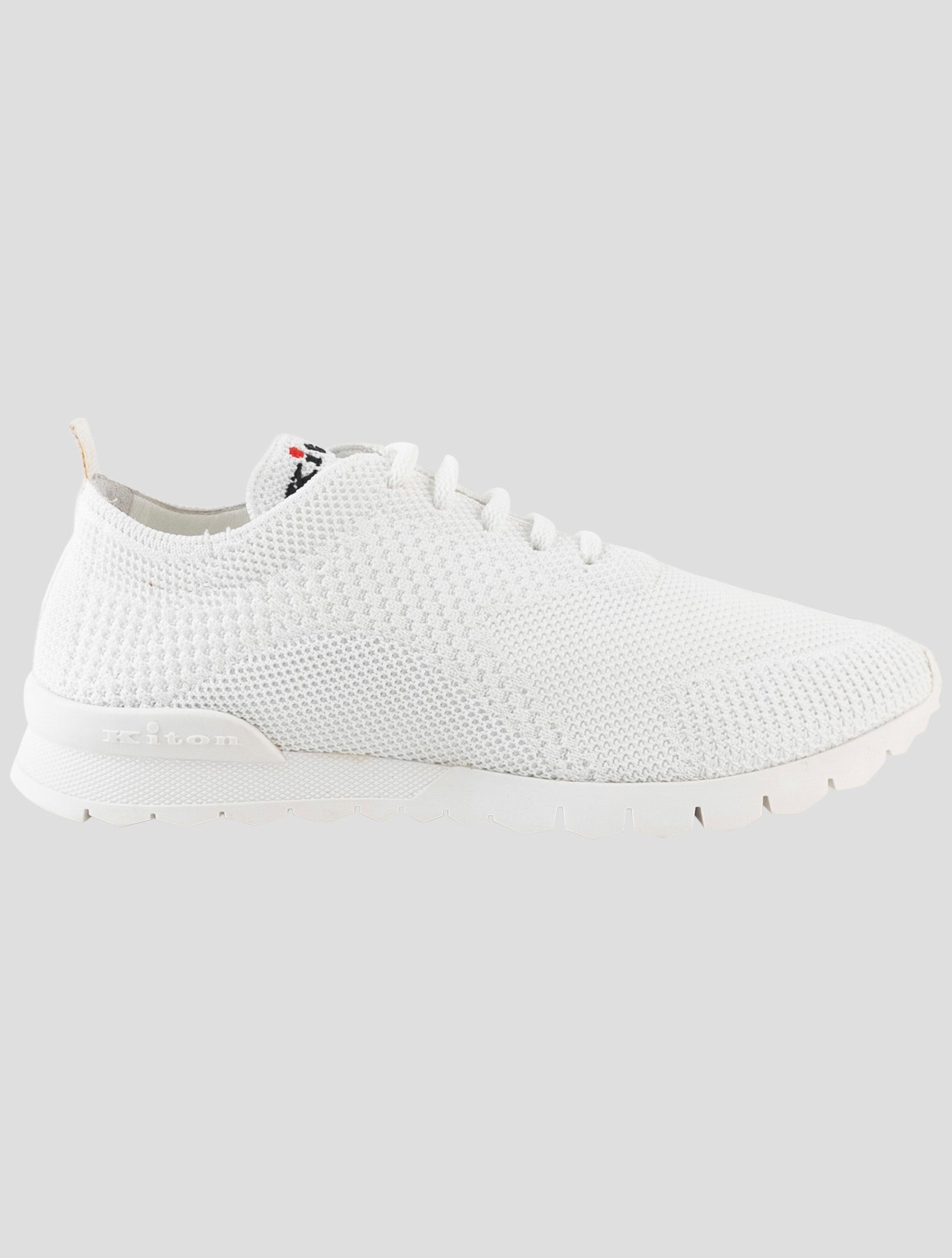 Kiton White Cotton Ea Sneakers