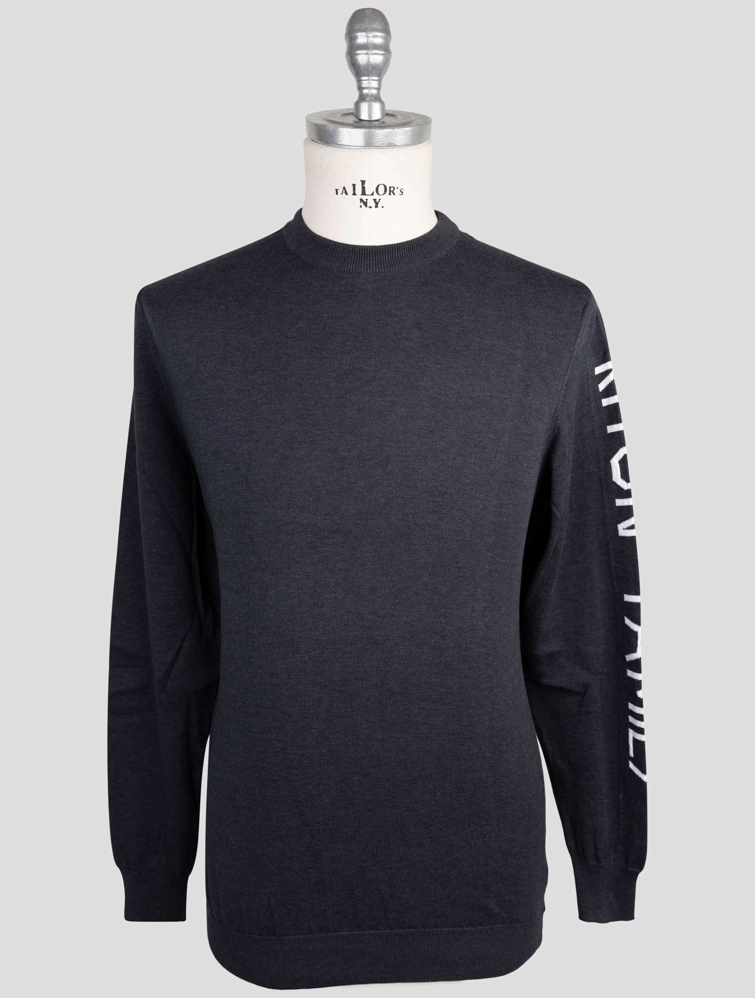 Kiton Gray  Cotton Sweater Crewneck