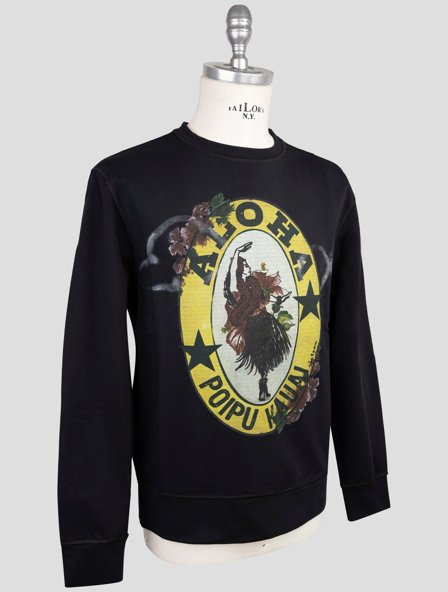 Kiton Black  Cotton Ea Sweater Crewneck