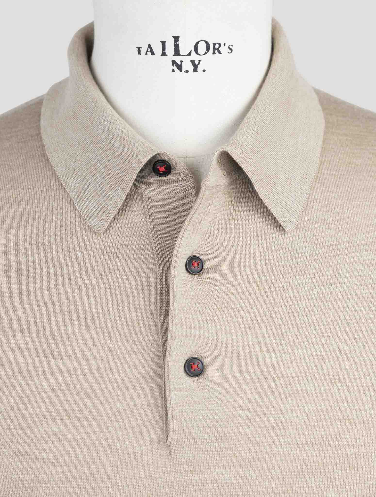 Kiton Beige Cashmere Silk Sweater Polo