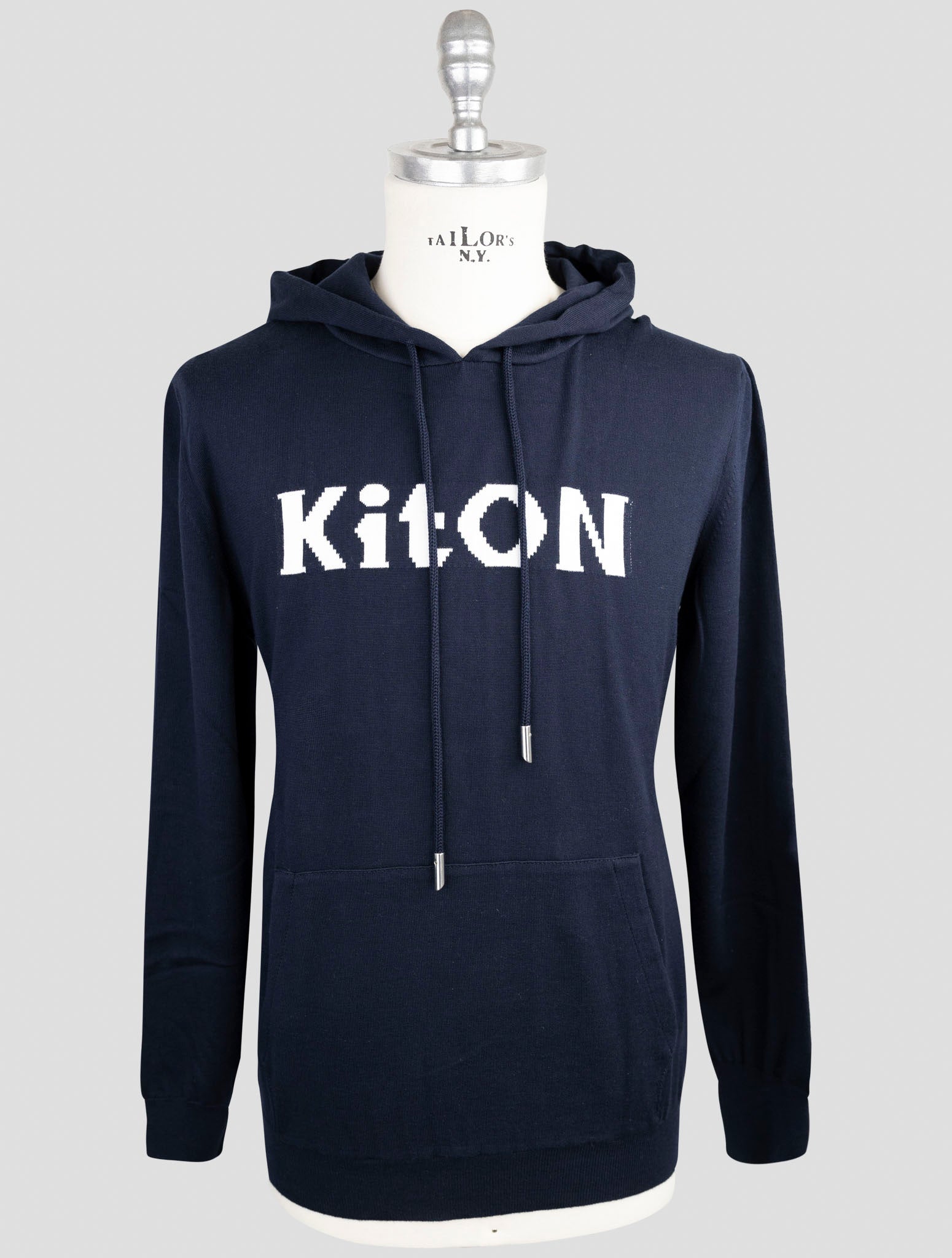 Kiton Blue Cotton Sweater