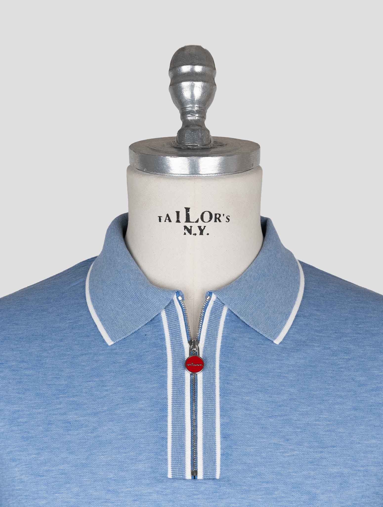 Kiton Light blue Cotton Polo