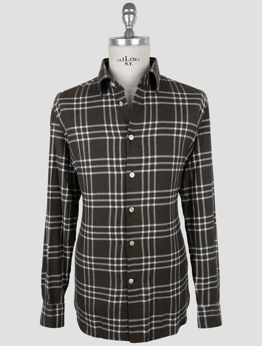 Kiton Brown Cotton Shirt