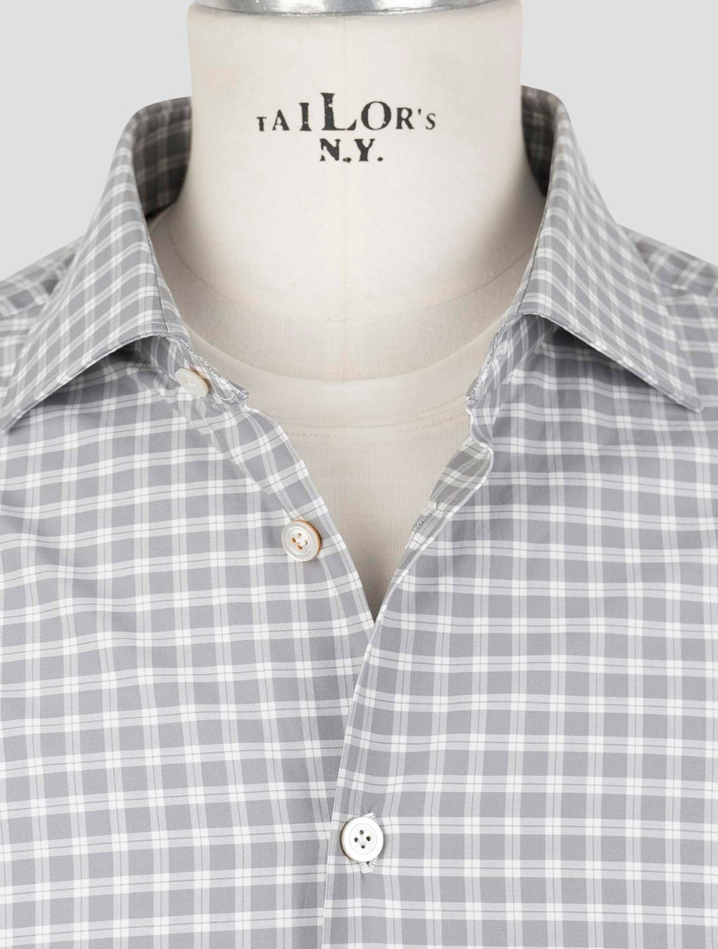 Kiton Gray Cotton Shirt