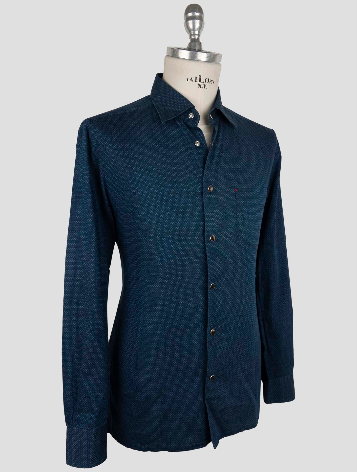 Kiton Blue Cotton Shirt