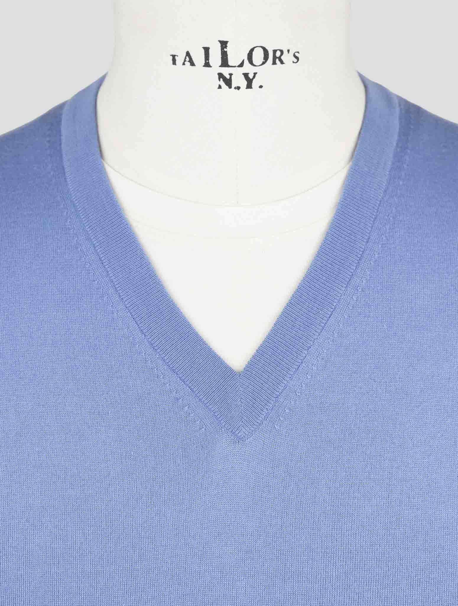 Kiton Light Blue Cotton Sweater Gilet
