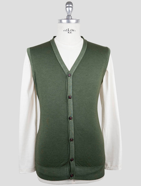 Kiton Green Cashmere Sweater Gilet
