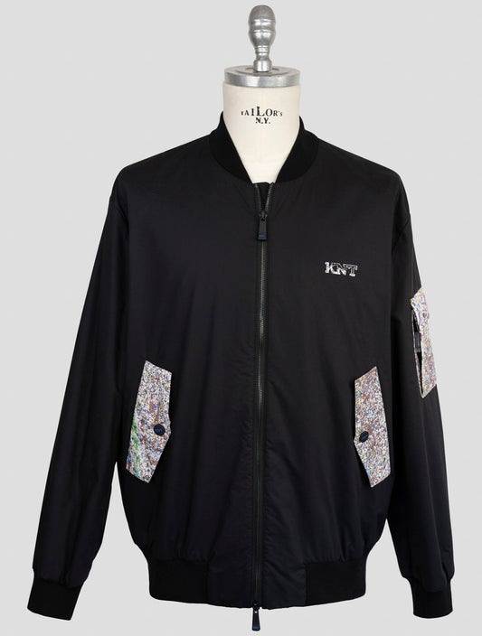 Kiton Knt Black Cotton Coat