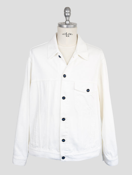 Kiton KNT White Cotton Ea Coat front view