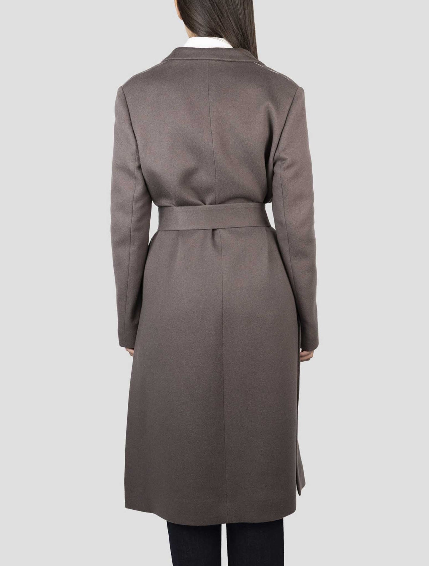 Kiton Taupe Cashmere Silk Overcoat