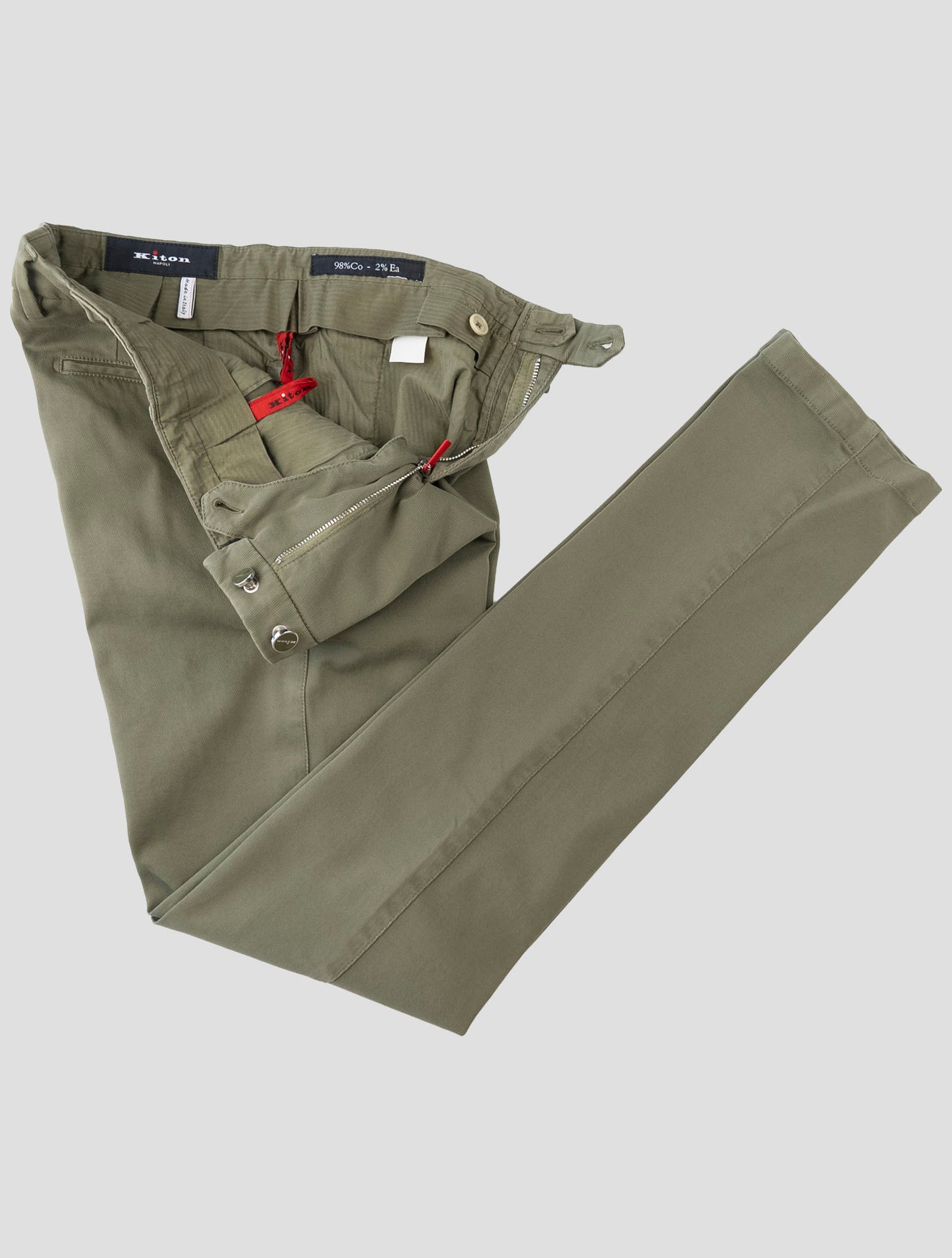 Kiton Green Cotton Ea Pants